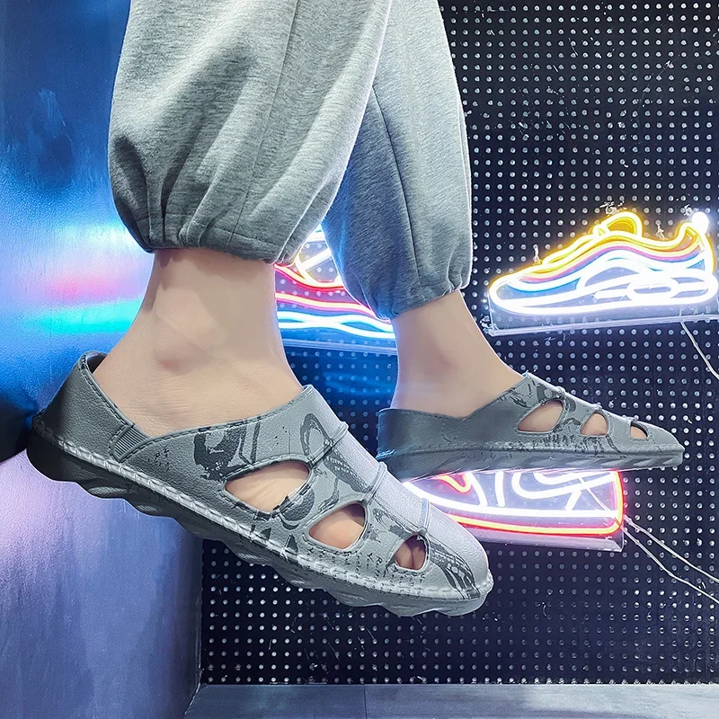 Сандалии мужские легкие обувь для сада и пляжа дышащая подошва из ЭВА клоги улицы