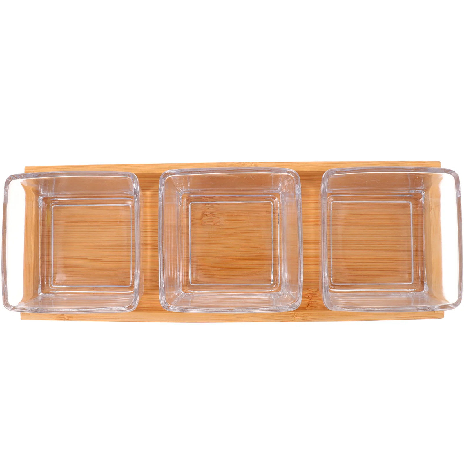 

Compartment Snack Plate Snacks Tray Candy Dish Glass Dessert Plates Home Food Container Terrarium Tank Dried Fruit Bowl