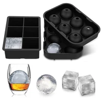 6 grids reusable food grade siliconeice hockey mold square tray ice blocks mold diy ice maker bar bartending ice cube tool