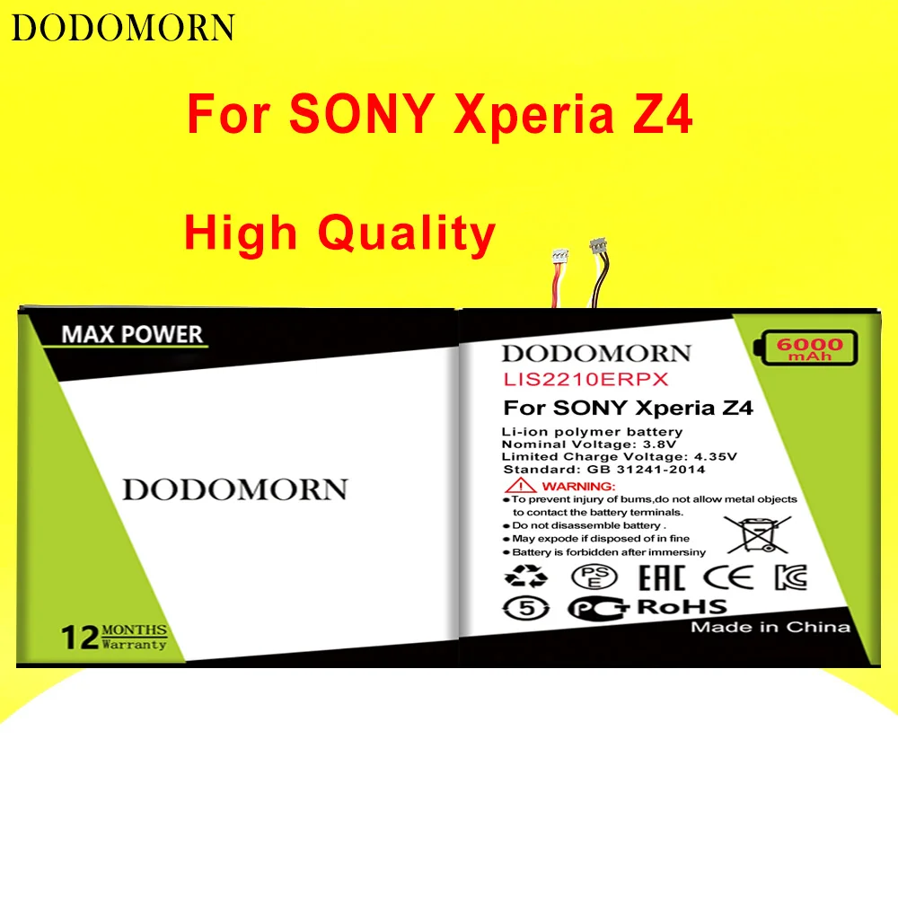 

Аккумулятор DODOMORN LIS2210ERPX для смартфона SONY Xperia Z4 Tablet Ultra SGP712 SGP771, высокое качество + номер отслеживания