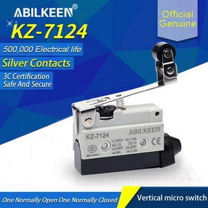 ABILKEEN 1 PCS Micro Switch 2/3Pin NO/NC Mini MICRO Switch 5A 250VAC KZ-7124 Roller Arc lever Snap Action Push Micro switches