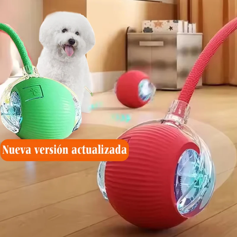 Nuevo juguete interactivo de pelota para perros, pelota rodante automática para perros recargable, juguete interactivo para cachorros inteligentes, juguete de bolas inteligentes para perros