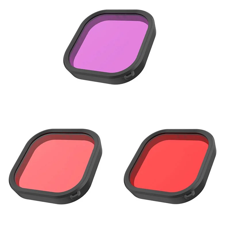 

3Pcs Waterproof Case Lens Filters For Gopro Hero 9 Black Diving Housing Cover