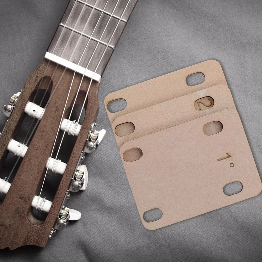 3 Pcs Guitar Spacers Wooden Neck Shims Accessories Flat Adjusting Washer Electric