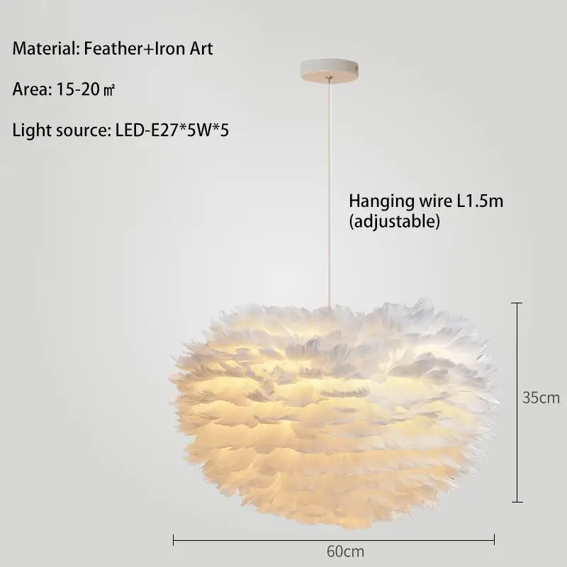 

Подвесная люстра TheFlutes с перьями