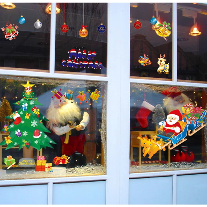

Christmas Decoration Wall Stickers for New Year Glass Window Beautify Snowflake Removable Wallpaper Waterproof PVC Decals Paste