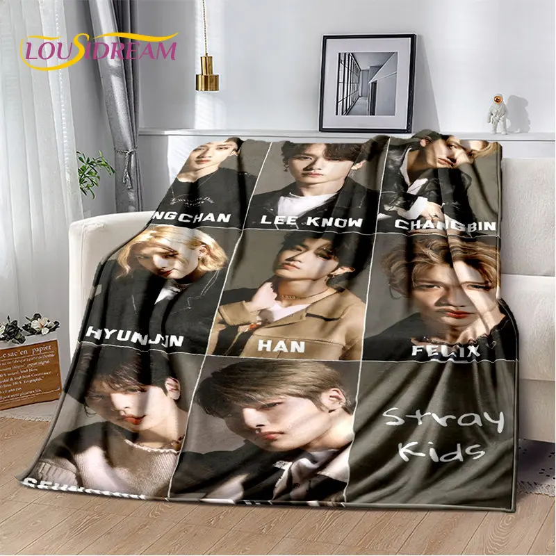 

Kpop Singer Stray Kids Soft Plush Blanket,Flannel Blanket Throw Blanket for Living Room Bedroom Bed Sofa Picnic Cover Kids Warm