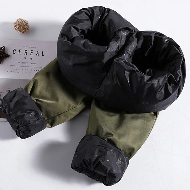 Зимние теплые хлопковые шаровары на пуху женские повседневные утепленные