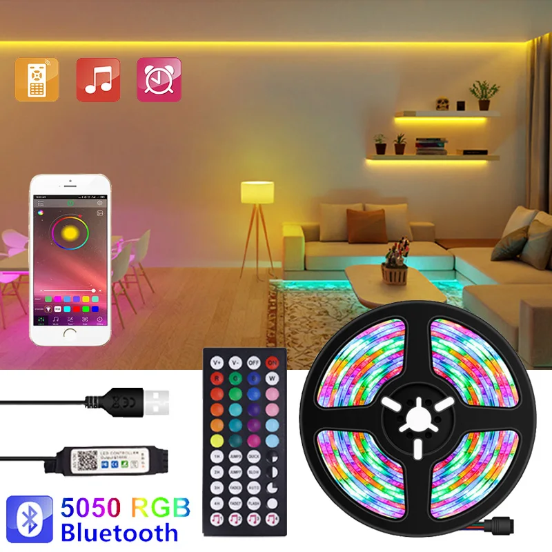 Светодиодная ленсветильник 1-5 м USB Bluetooth 5050 RGB светильник SMD 5 в постоянного тока |
