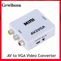 grwibeou av 2 vga video converter convertor box av rca cvbs to vga video converter conversor with 3 5mm audio to pc hdtv adapter