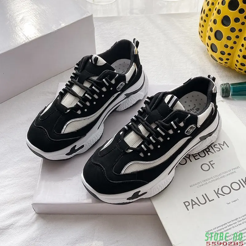 

Женские массивные кроссовки на толстой платформе, Модные дышащие кроссовки на вулканизированной подошве, повседневная прогулочная обувь д...