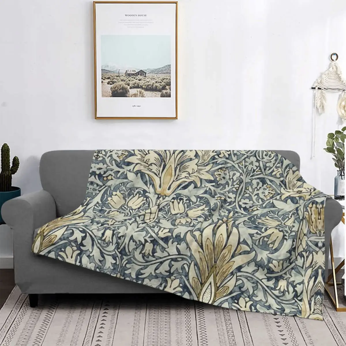 

William Morris Snakeshead Pattern Blanket Soft Fleece Warm Flannel Vintage Textile Throw Blankets for Sofa Car Bed Bedspread