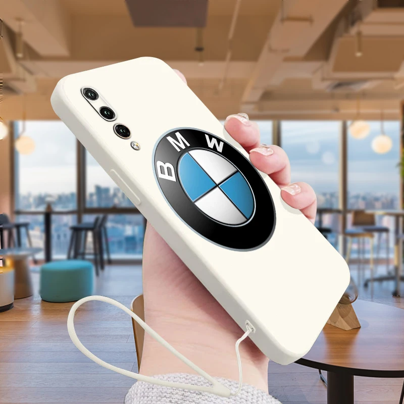 

Luxury Car BMW Color LOGO Phone Case For Huawei Y9S Y9A Y9 Y6 Nova Y70 9 8 P50 P40 P30 P20 Pro Lite E 5G Liquid Rope