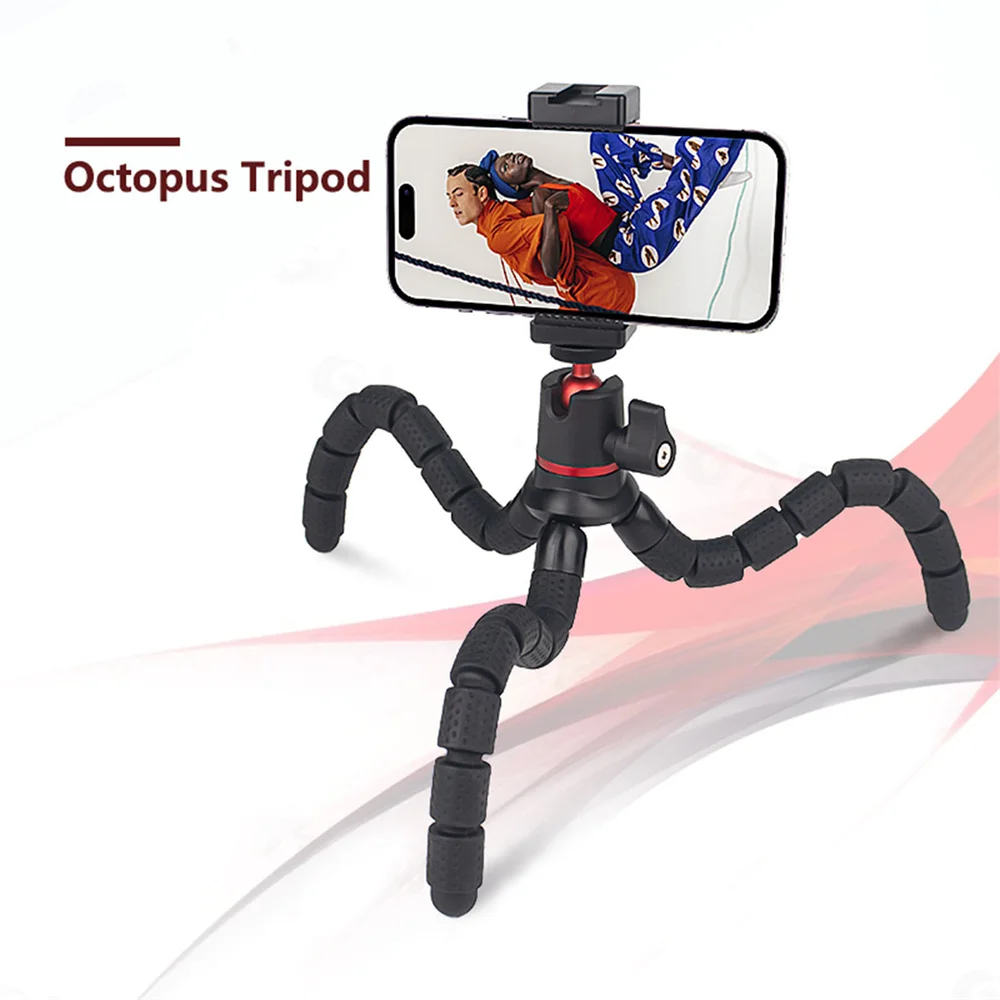 Фото Гибкий штатив octo, для телефона, SLR, DSLR, Gopro, 1/4 дюйма, с зажимом для телефона №1