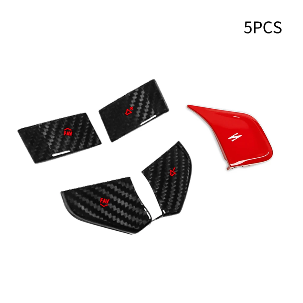 

Car Accessories Volume Button Cover Real Carbon Fiber Steering Wheel Z Volume Z51 2020-2022 5PCS/set Button Cover Car Stickers