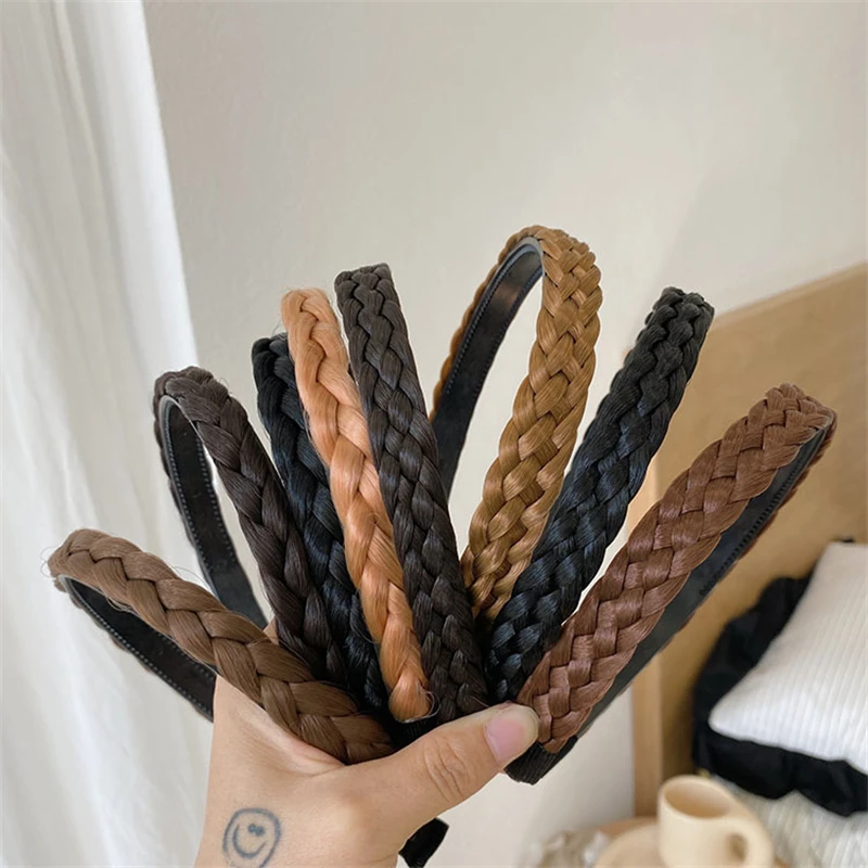 

Widen Braid Wig Twist Headband Fishbone Lazy Headband Hairpin Bohemia Fashion Non-slip Headdress Retro Hoop Headwear Accessories