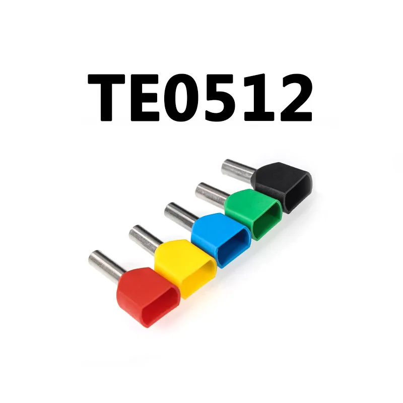 

100pcs double pipe insulated cold-press terminal Needle end Multicolor optional TE0512