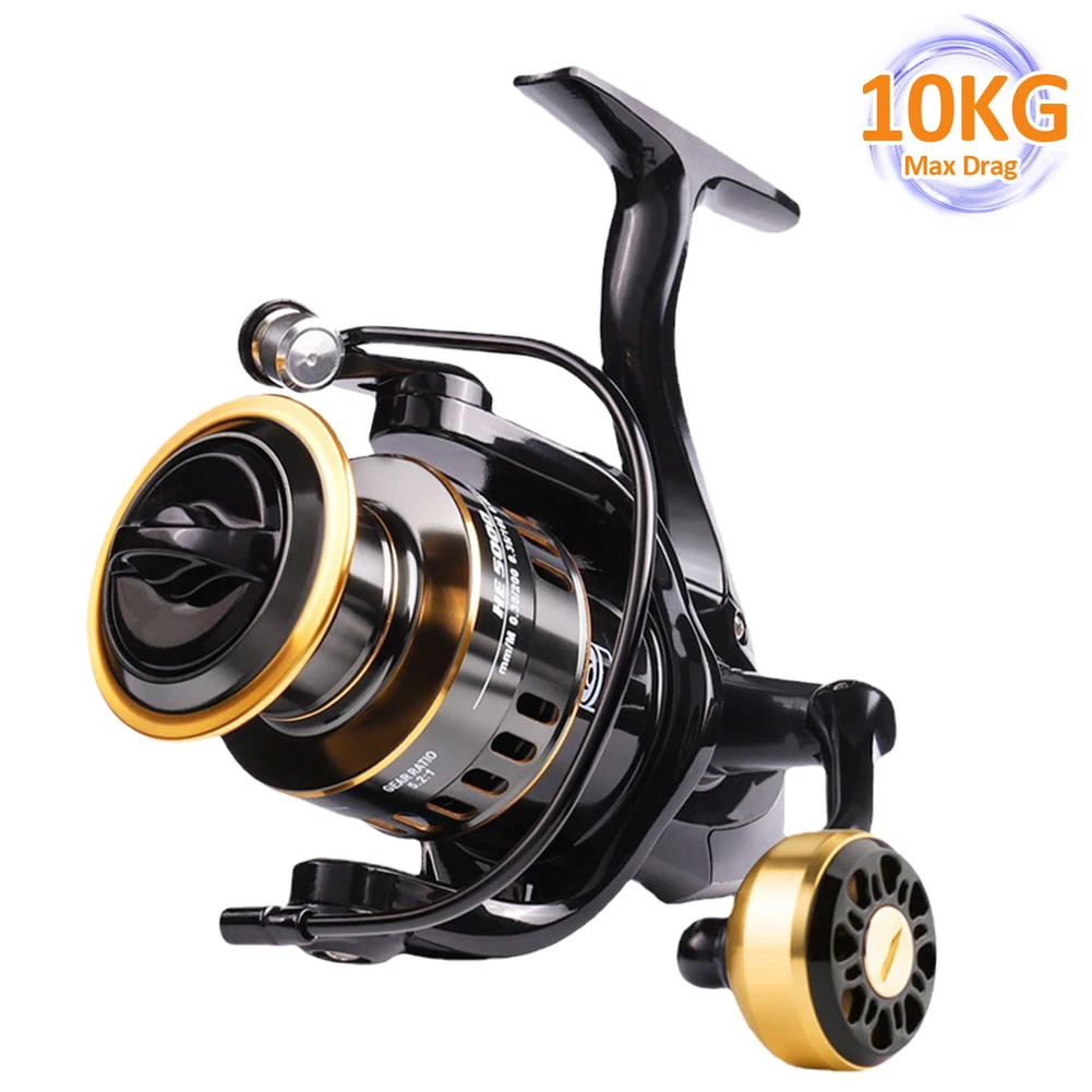 

Fishing Reel HE1000-7000 10KG Max Drag 5.2:1 Spinning Reel Metal Spool Grip For Freshwater Saltwater carp Sea Fishing Tackle