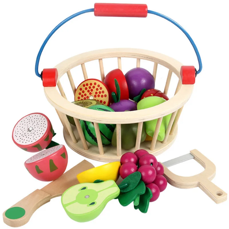 

Wooden Early Education Kitchen Cutting Fruit Vegetables Food Toys Preschool Kids Girl Pretend Play House Montessori Toys Gifts