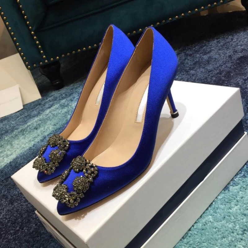 

2022 дизайнерские Роскошные женские туфли красные высокие каблуки пикантные с острым носком 10 см свадебные классические туфли с квадратной п...