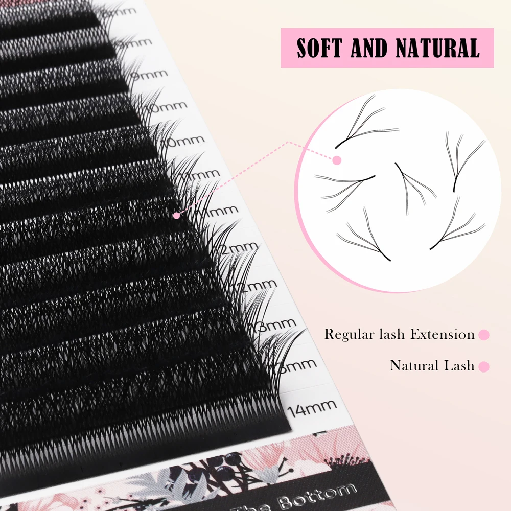 Черные накладные ресницы премиум-класса W-6D W-образной формы для ручного