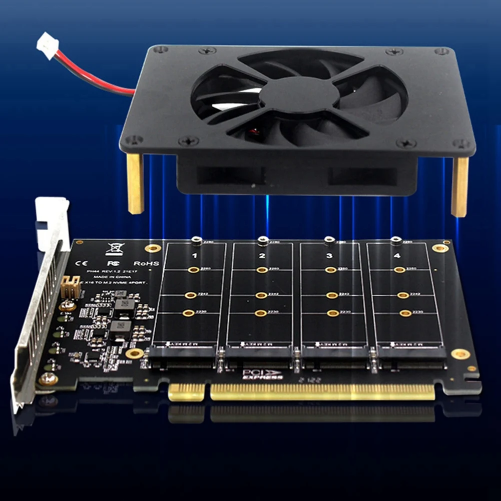 PCIEX16 NVME M2 MKEY SSD RAID-массив Адаптер расширения Материнская плата Разделенная карта