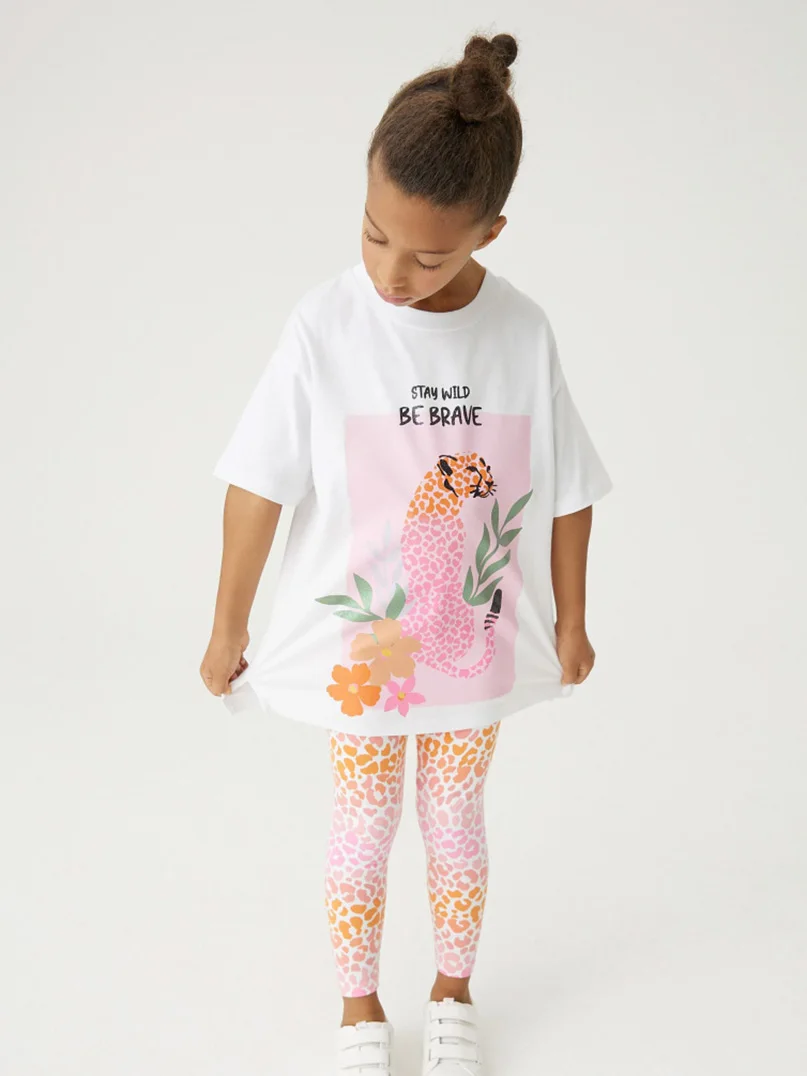 100% хлопковая футболка и леггинсы с клубничкой для девочек штаны детская одежда