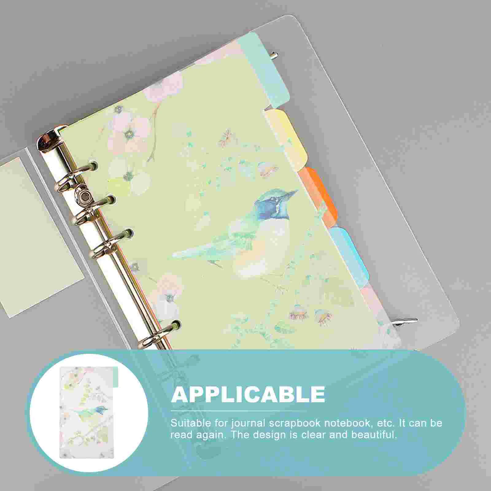 

2 Sets Hand Account Pocket Slip Paper Tags Binder Folder Dividers Plastic Index Label