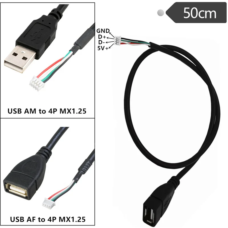 

Кабель USB2.0 к 4 P MX1.25, 4 P MX1.25 «мама» к USB 2,0 «Мама»/«папа» USB к Dupont 4-контактный кабель для передачи данных 50 см