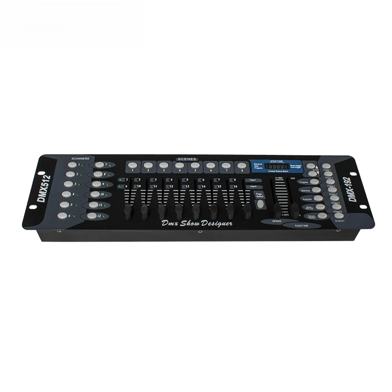 Фото Контроллер DMX 192 канала, DJ-оборудование, консоль DMX 512, сценическое освещение, светодиодные прожекторы Par, вращающиеся головы, профессиональные аудиоэффекты, лазерные лучи №1