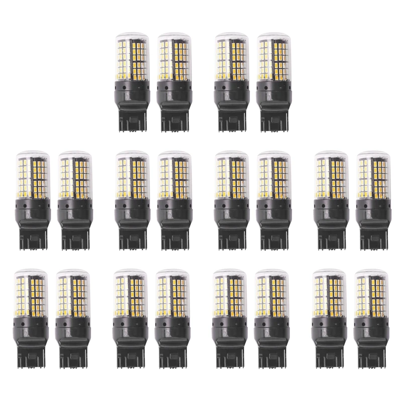 

16Pcs Super Bright Canbus T20 7440 W21W Wy21w 144-Smd Reverse Light Turn Signal Light(Yellow Light)