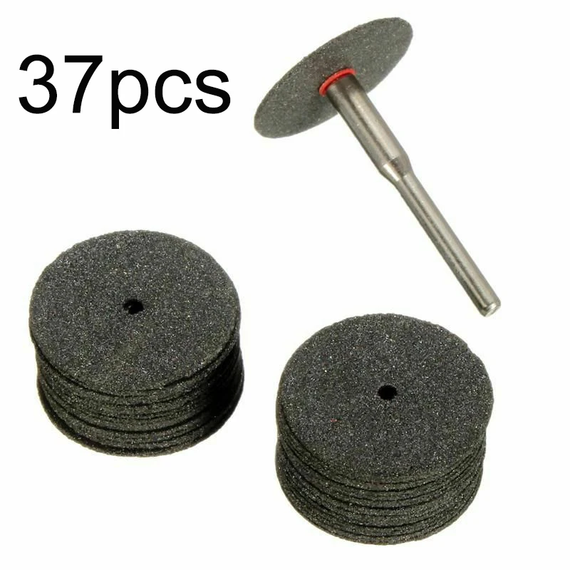 

37pcs/Set 24mm Resin Cutting Wheel Cutting Disc With Connecting Rod For All Rotating Tools With 3.1 Mm Mandrel Smooth Fine Cut