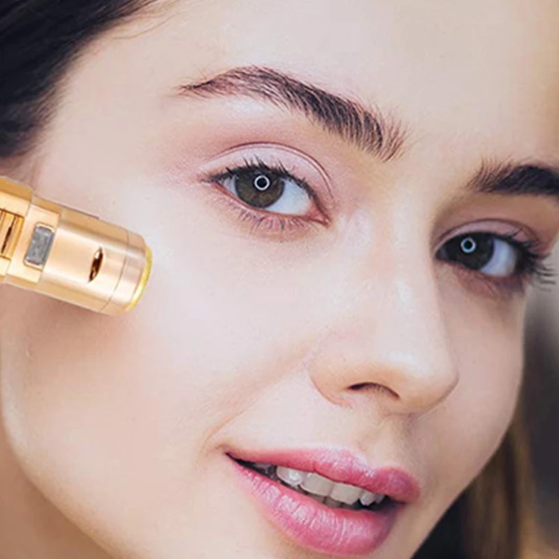 

Женская портативная Косметическая Бритва для всего тела лица, постоянная безболезненная модернизированная (черная)