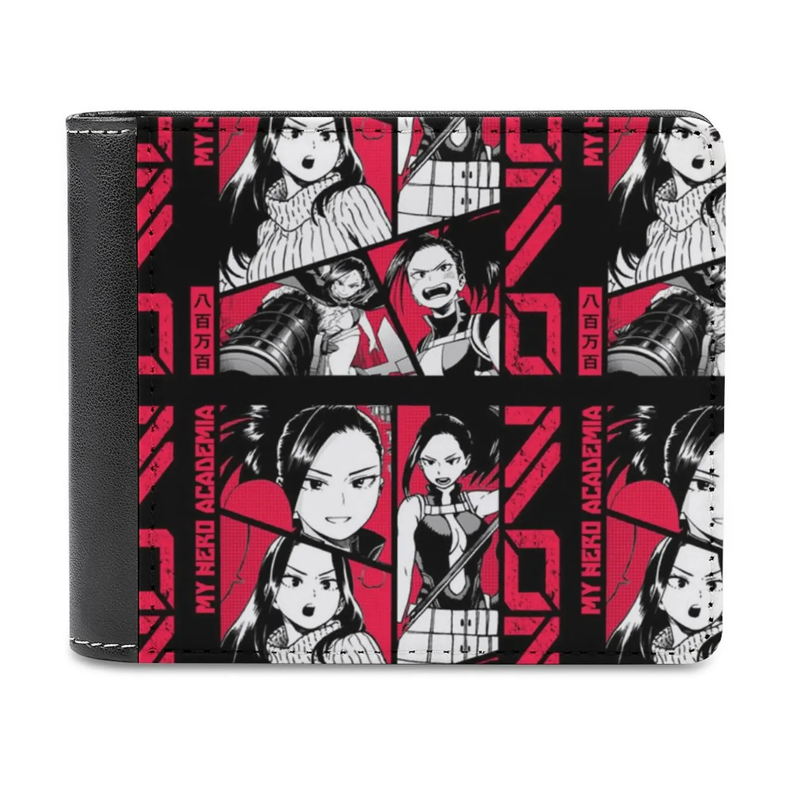 

Кошелек Momo Yaoyorozu-манга мужской кожаный, короткий бумажник с узором, модный клатч с несколькими кармашками для карт, Yaoyorozu Momo