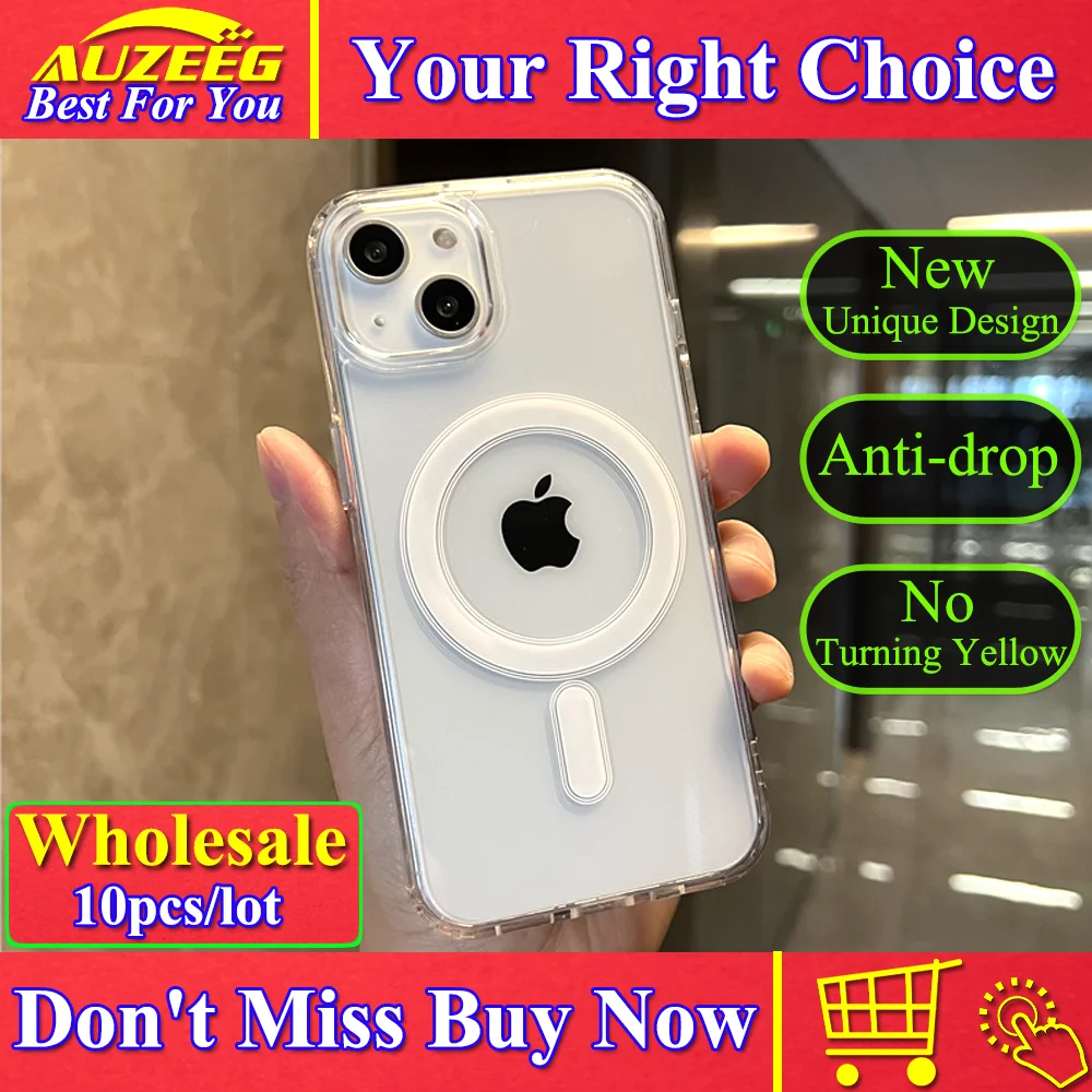 

Luxury Case For Iphone Transparent Magnetic For Magsafe Wireless Charging Cover Case For Iphone 11 12 13 14 Pro Max XR 8 Plus