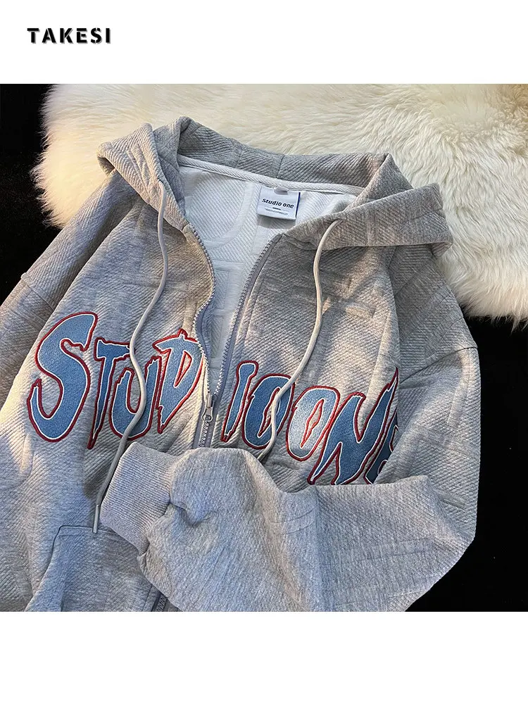 

Модный серый мешковатый пуловер в Корейском стиле, свитшот с карманами и буквенным принтом, Повседневная Свободная Толстовка с рукавами реглан, Осень-зима 2022