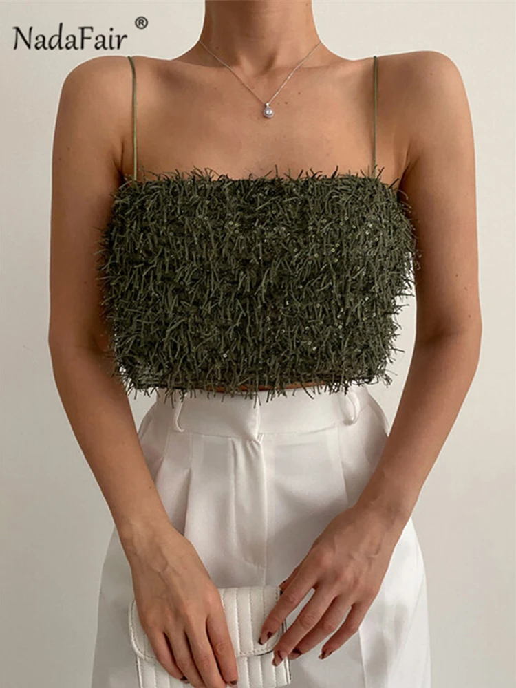 

Женский топ без бретелек Nadafair, черный топ с открытой спиной, Клубные облегающие вечерние топы, 2022