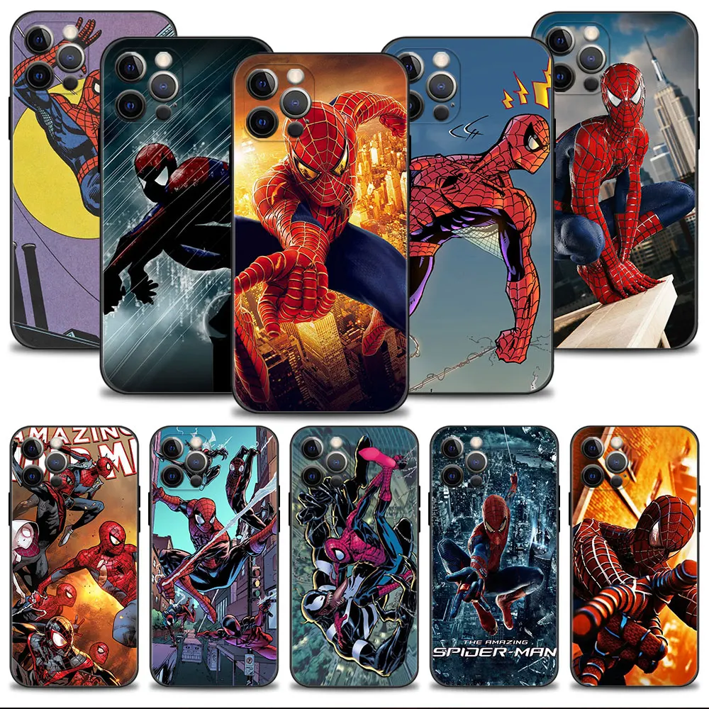

For iPhone 13 Pro Max 12 XS 7 X 14 11 XR 8 Plus SE2022 SE2 5S 6 SE 5 Mini Marvel Spider-man Tobey Maguire Luxury Phone Cover
