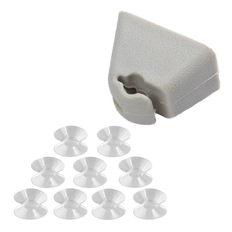 

9 шт. автомобильный прозрачный пластиковый двусторонний держатель на присоске и 1 шт. бежевый солнцезащитный держатель фиксирующий Зажим де...