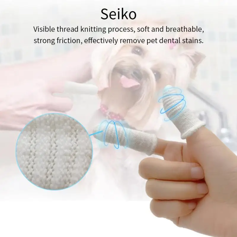 

Pet Brushing Fingers Cover Dog Finger ToothBrush Cat Cotton Tooth Brush Cots Teeth Oral Cleaning Tools Accessories Pet Supplies