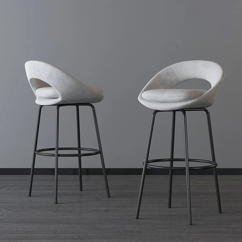 

High Stool Modern Light Luxury Bar Chair Bar Leisure Front Desk Nordic Minimalist Home Island Bar Stool Backrest Personality