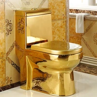 artistic golden diamonds style one piece closestool siphon jet fluishing s trap floor mounted luxious villa bathroom seat toilet