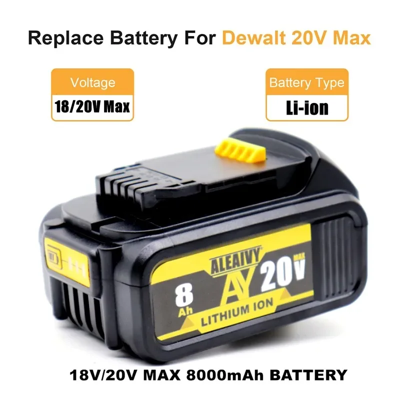 Фото Оригинальный литиевый сменный аккумулятор DCB200 20 в 8000 мАч для Dewalt 18 в DCB184 DCB200 DCB182 DCB180 DCB181 DCB182 DCB201 DCB206 №3