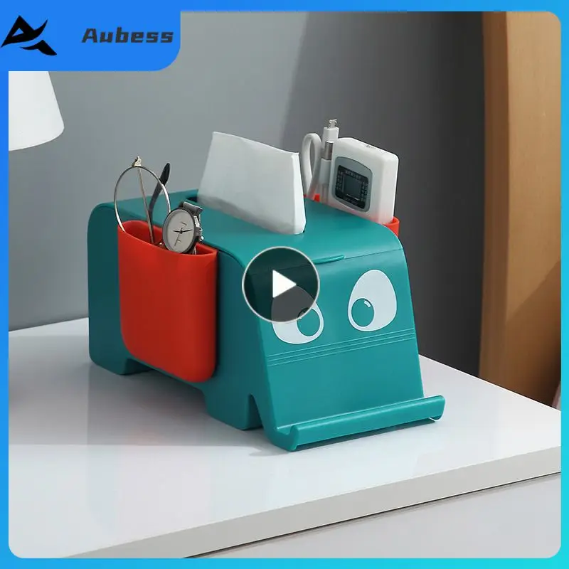 

Multifunctional Tissue Boxes Elephant Mobile Phone Holders Glasses Sundries Storage Boxes Living Room Table Decorations