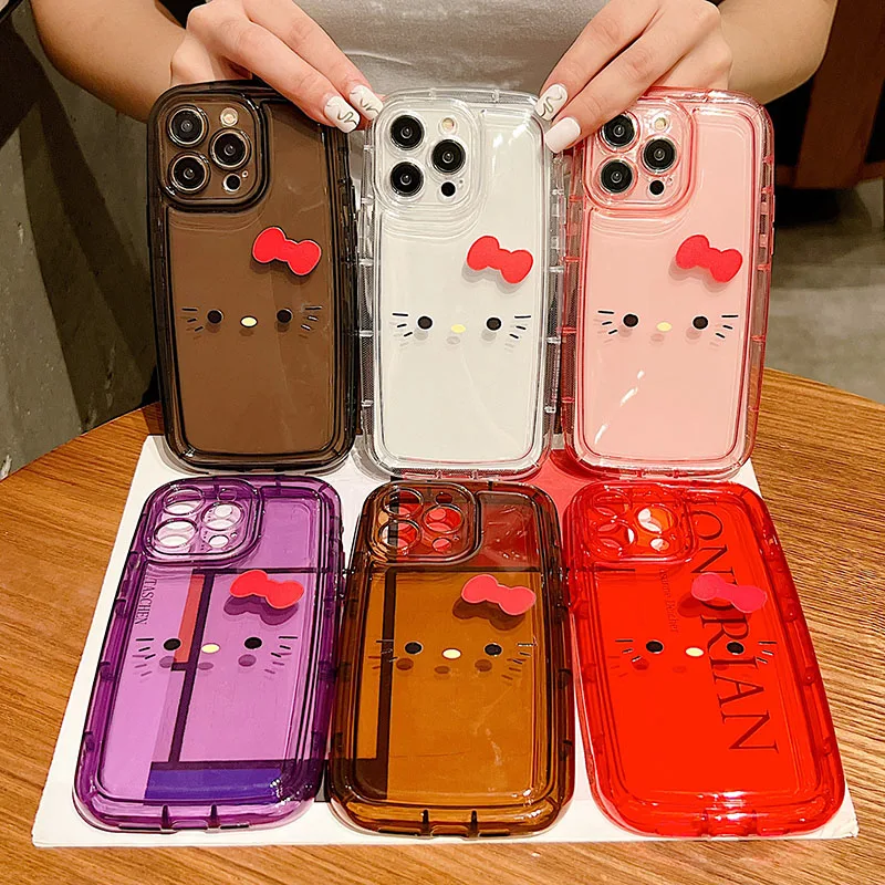 Hello Kitty Cartoon Clear Case For Xiaomi Redmi Note 12 11 SE 11S Pro Plus 10 10S 9S 9T 8 9 Pro Max 10C 10X 4G Soft TPU Cover
