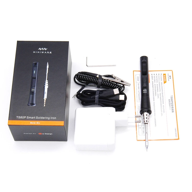 

Электронная паяльная мини-станция SEWS-TS80P, портативный органайзер из полиуретана с регулируемой температурой и OLED-дисплеем