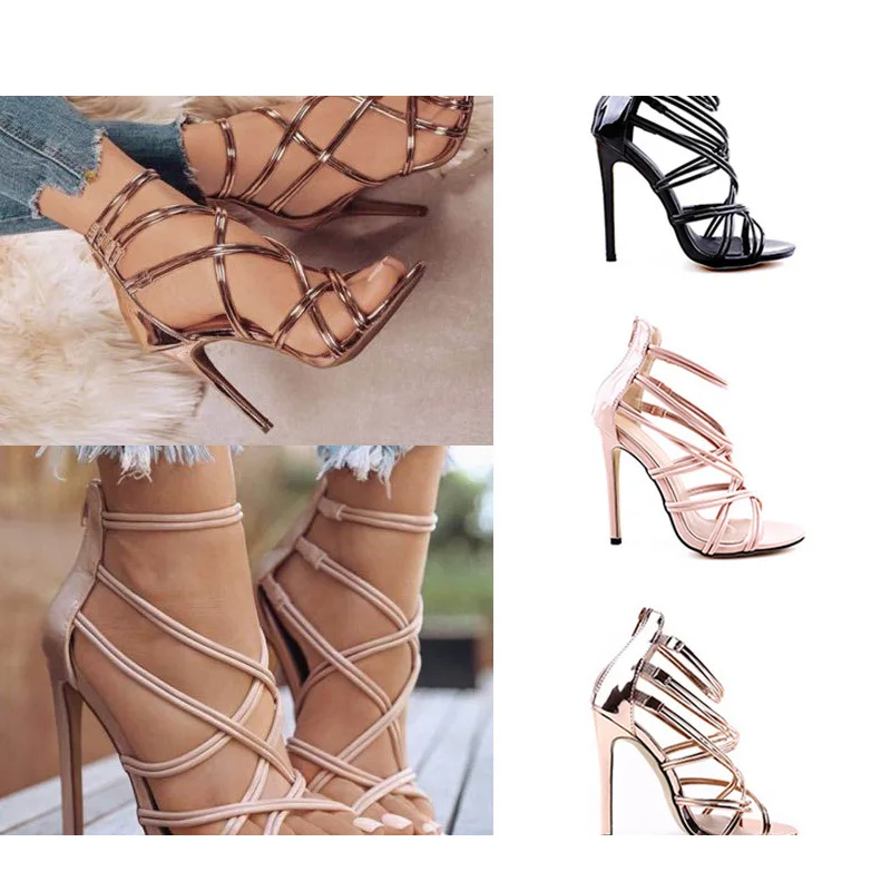 Belle2022 Price Ziling Factory European and American Cross-border Women's Shoes Fish Mouth Cross Ribbon High-heeled |