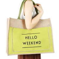 high quality women linen luxury tote large capacity female casual shoulder bag lady daily handbag fresh beach shopping bag