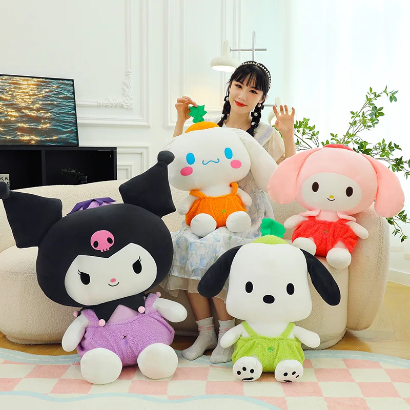 

Новые плюшевые игрушки Sanrio Kuromi с животными My Melody Cinnamoroll Плюшевые игрушки Аниме кавайные милые мягкие плюшевые успокаивающие Игрушки для девочек Подарки