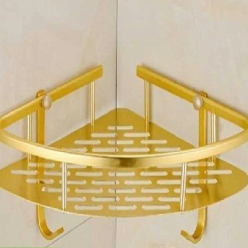 

SILVER Gold Bathroom Shelves Accessories Shower Bathroom Organizer Wall Shelf For Shampoo Bottle Shower Gel Facial Cleanser